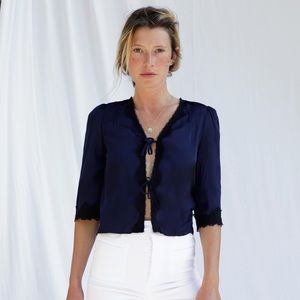 EUC Rouje Aldo blouse size xs in navy